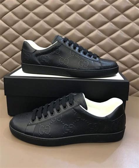 gucci ace low gg monogram|ace gg black leather sneaker.